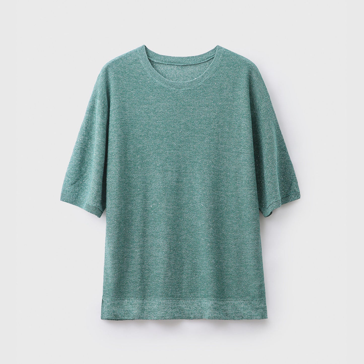 Quiet-luxury Fashion Pullover With Linen And Three-dimensional Colored Beads