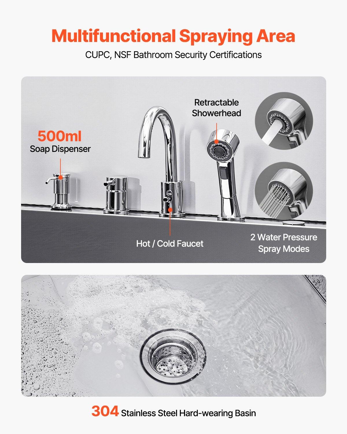 50 Inch Dog Grooming Bath Tub Stainless Steel W Ramp Faucet Left Door