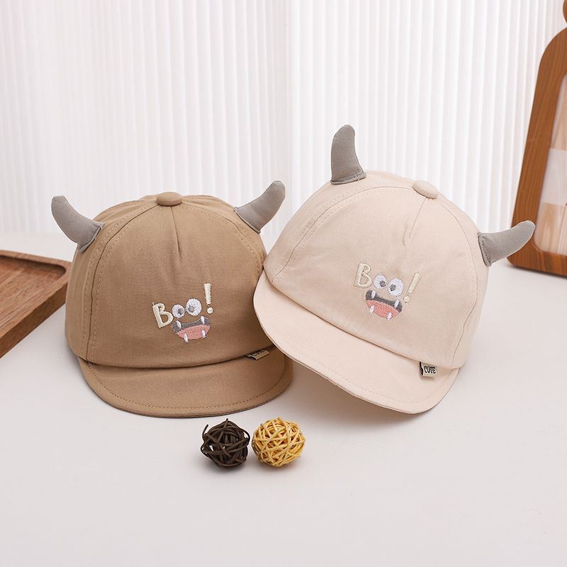 Fashionable Embroidered Baby Cotton Soft-brimmed Flat-peak Cap, Casual And Versatile Sun Hat Suitable For Outdoor Wear