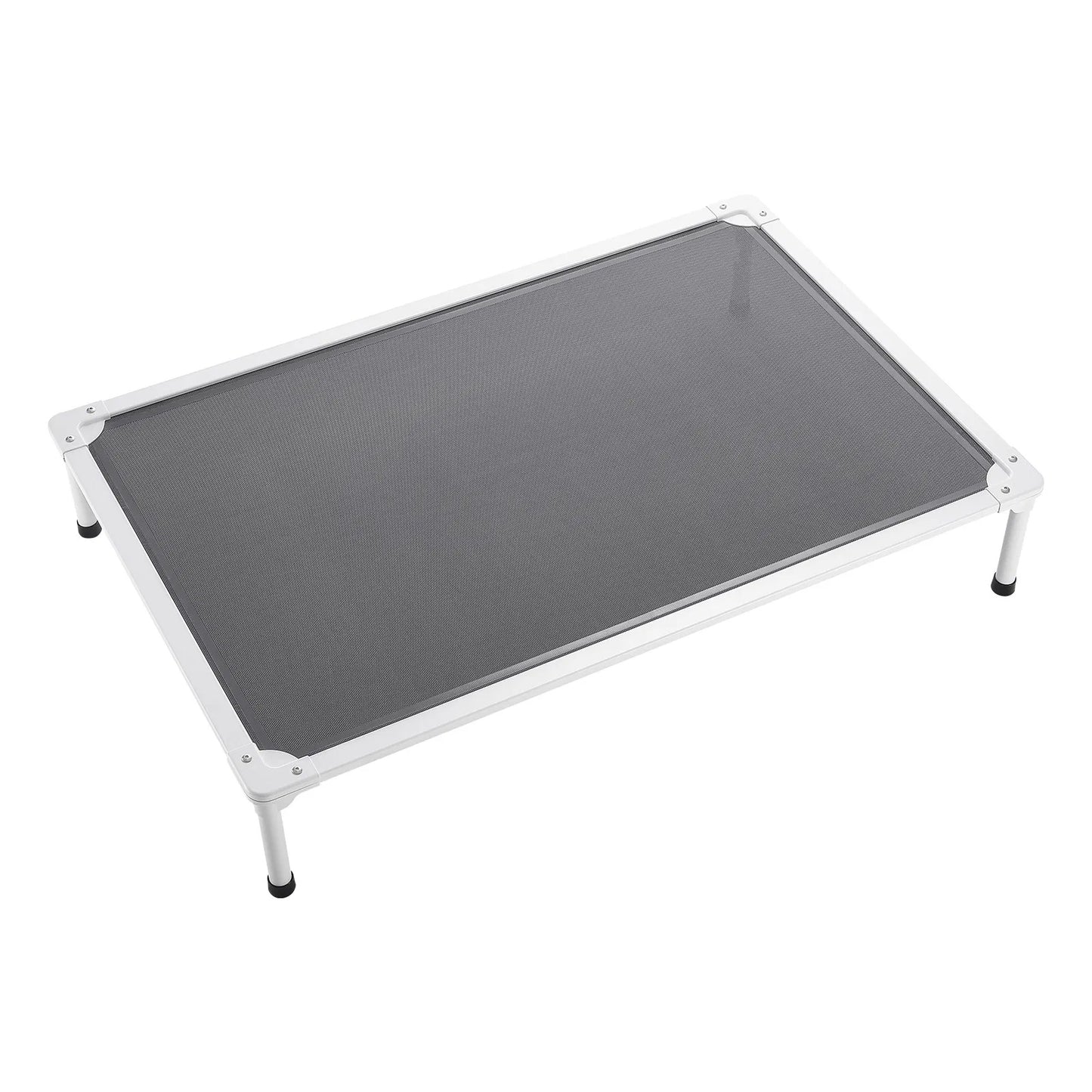 Elevated Dog Bed For Large Dogs XL, Raised Dog Bed Cot With Aluminum Frame, Breathable Textilene Mesh Dog Bed, Indoor & Outdoor Cooling Dog Bed With Washable Pillow, Heavy Duty Portable Pet Cot, Grey