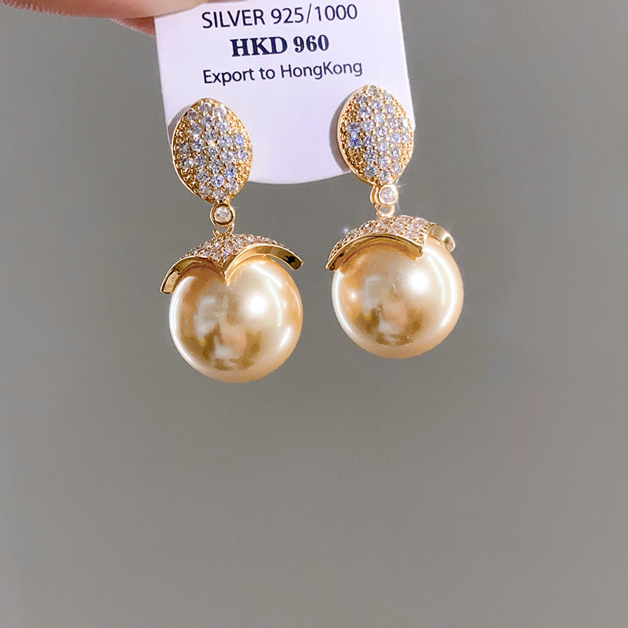 European Style Zircon Flower Earrings For Women Luxury Elegant Fashion Exquisite Niche