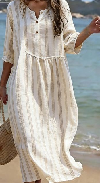 Round Neck Fashion Premium Long Sleeve Printed Dress