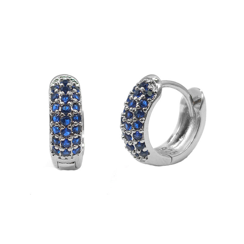 Color Zircon Ear Studs Popular Fashion Best-seller