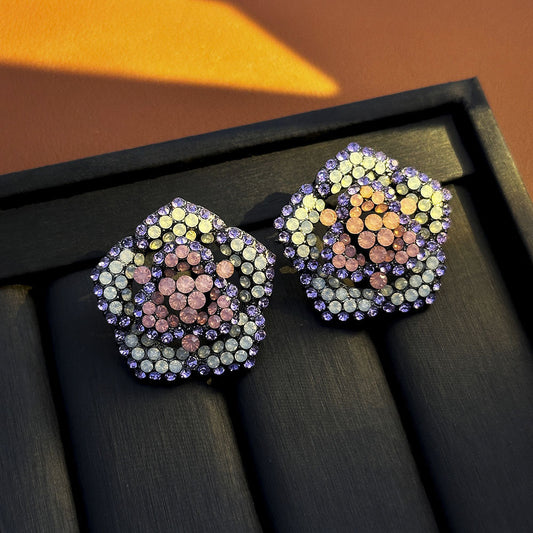 Light Luxury Retro Floral Earrings - Enamel Vintage Niche Style, Premium Versatile Classy Ear Jewelry