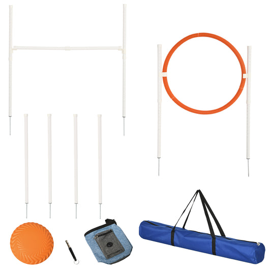 PawHut Dog Agility Training Equipment For Dogs With Carry Bag - Multicoloured
