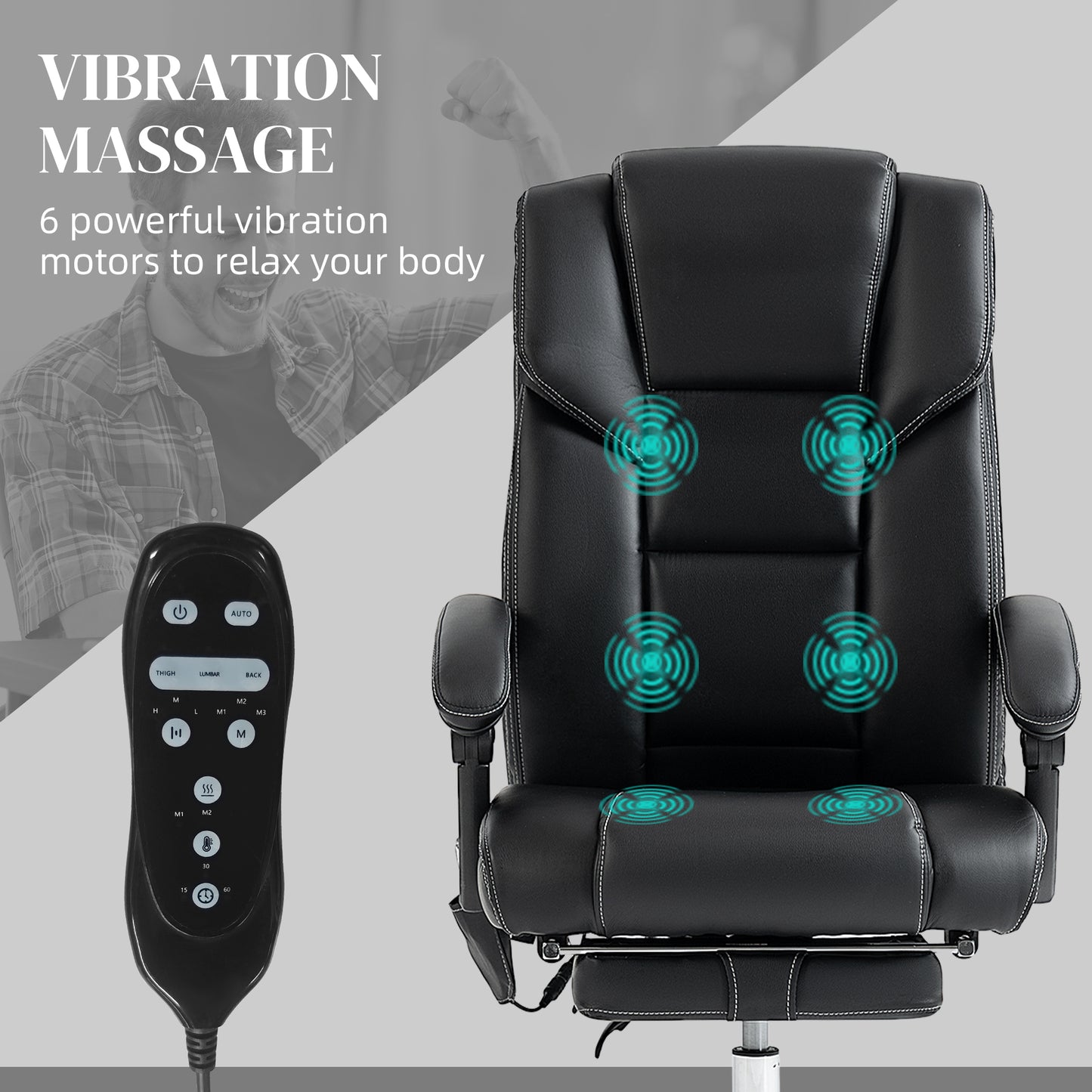 6 Point Vibration Massage Office Chair with Heat