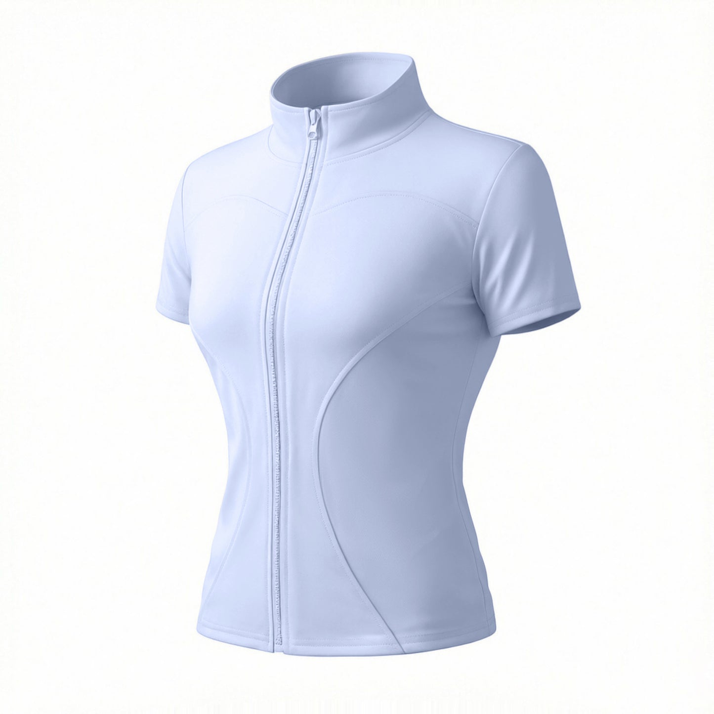 2026 Summer New Style Nude-Feel Short-Sleeved T-Zipper Fitness Clothing Women's Cycling Clothing Outdoor Sports Yoga Training Tops