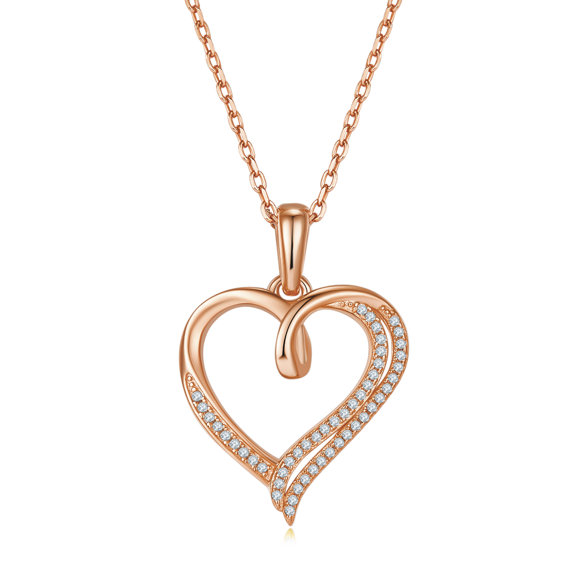 4g S925 Sterling Silver 49 Stones Moissanite Heart Necklace 45cm  Asymmetric Double Row Pendant With GRA Certificate, Platinum Plated Romantic Jewelry Gift Box Set For Women