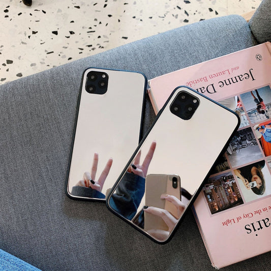 Glass Mirror 14 Pro Max Phone Case For 1112 Makeup XXR67