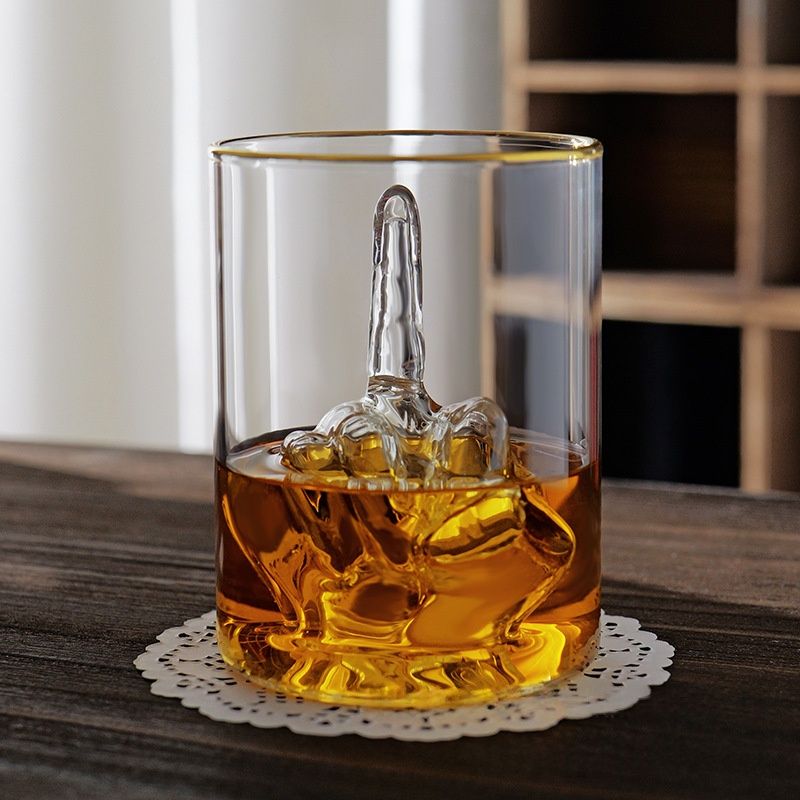 Best-selling Middle-finger Wine Glass High-borosilicate Indoor Decorationfactory Direct Shipping