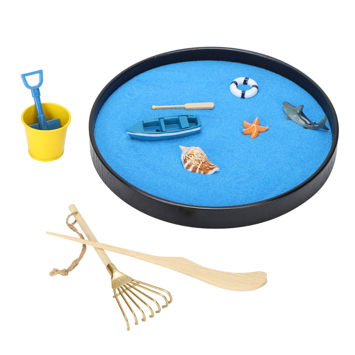 Sand Table Decoration Ocean Beach Micro Landscape Desktop Round Tray DIY Crafts Accessories