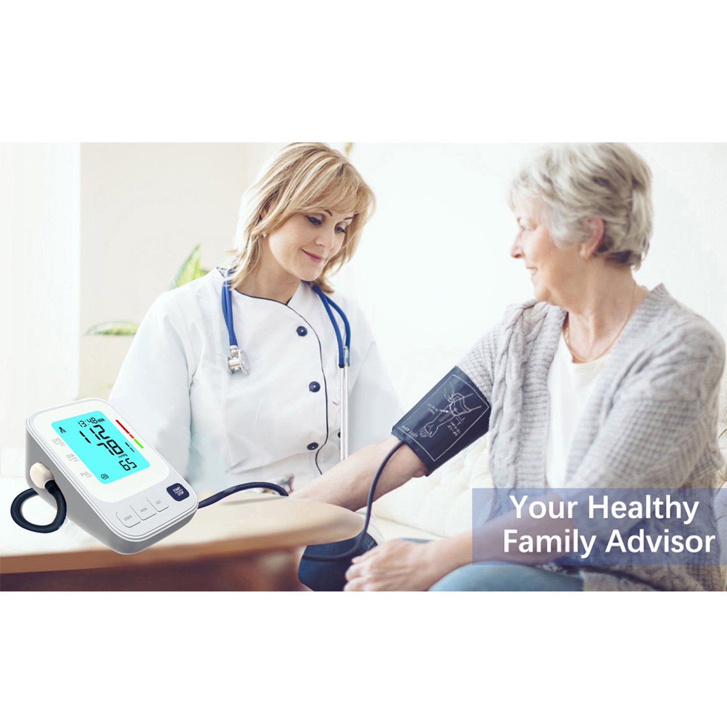 Blood Pressure Gauge LCD Display Smart Storage Portable Accurate Arm Cuff Blood Pressure Meter For Home