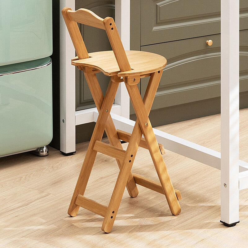 Bamboo Bar Stools Kitchen Breakfast Bar Seat Barstool Foldable Dining Chair