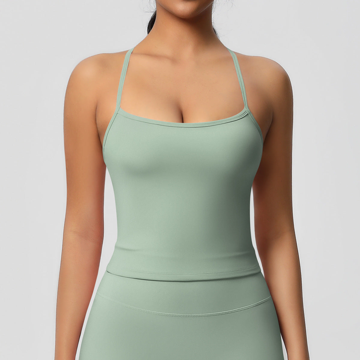 Double-sided Brushed Pure Color Tight Beauty Back Exercise Vest