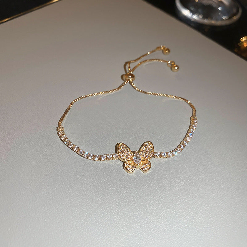 Western Style Cubic Zirconia Love Heart Bracelet Dainty Premium Bangle Chic Unique Trendy Fashion Jewelry