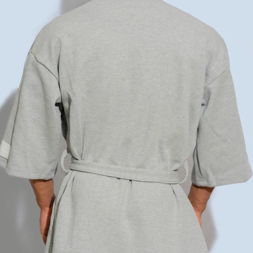 Cotton Solid-color Minimalist Bathrobe Casual For Home