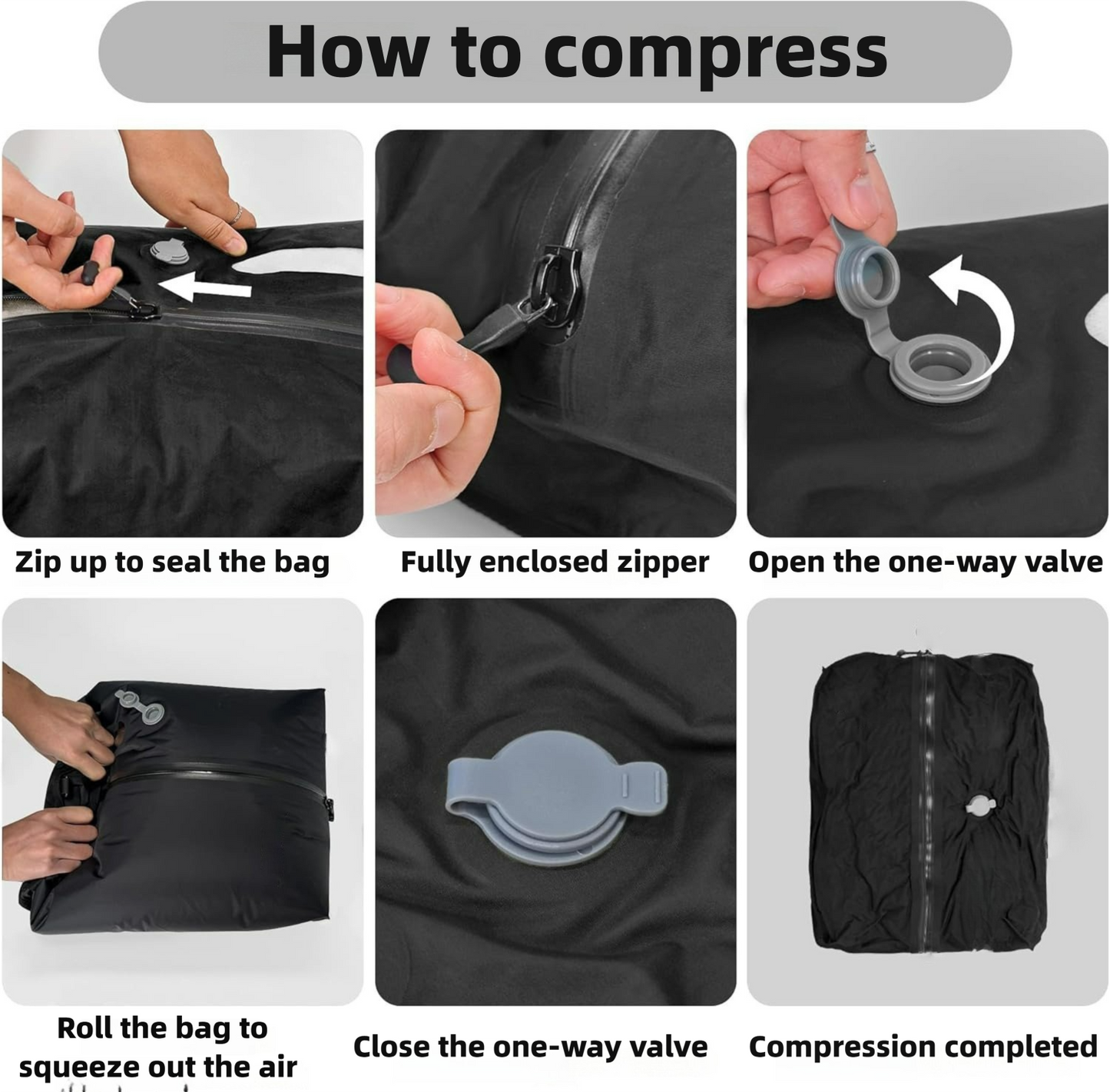 Black Shoulder Strap Compression Bag, Adjustable Shoulder Strap Design, Easy To Carry, Waterproof And Moisture-proof Portable Clothing Storage Bag For Travel And Family Organization