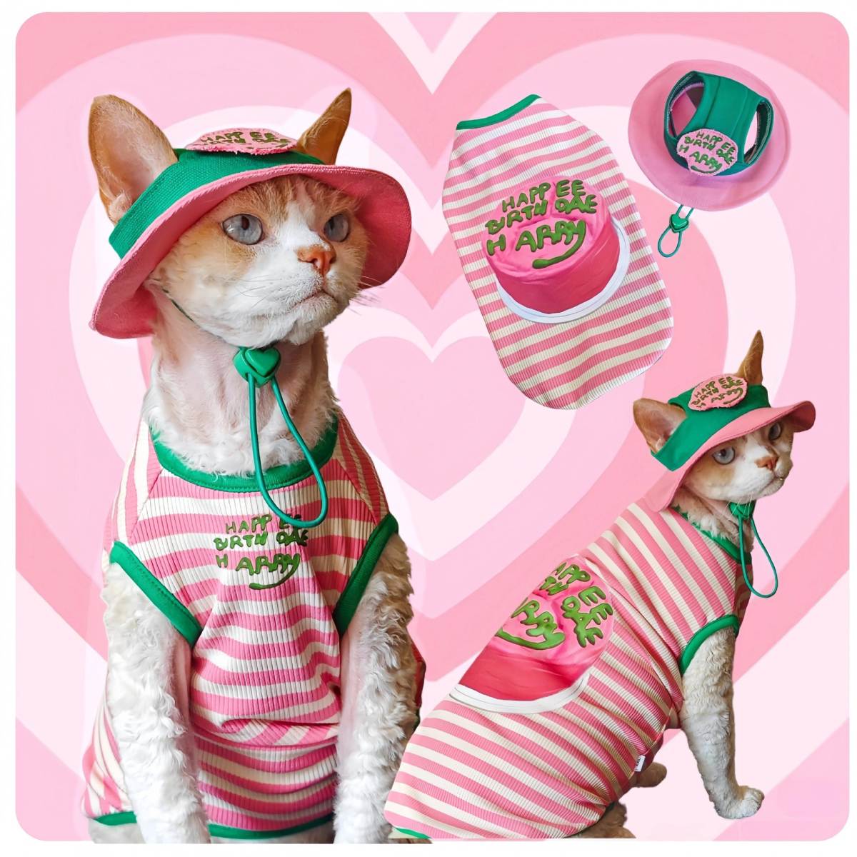Cat Pet Clothing Thin Vest Striped T-shirt