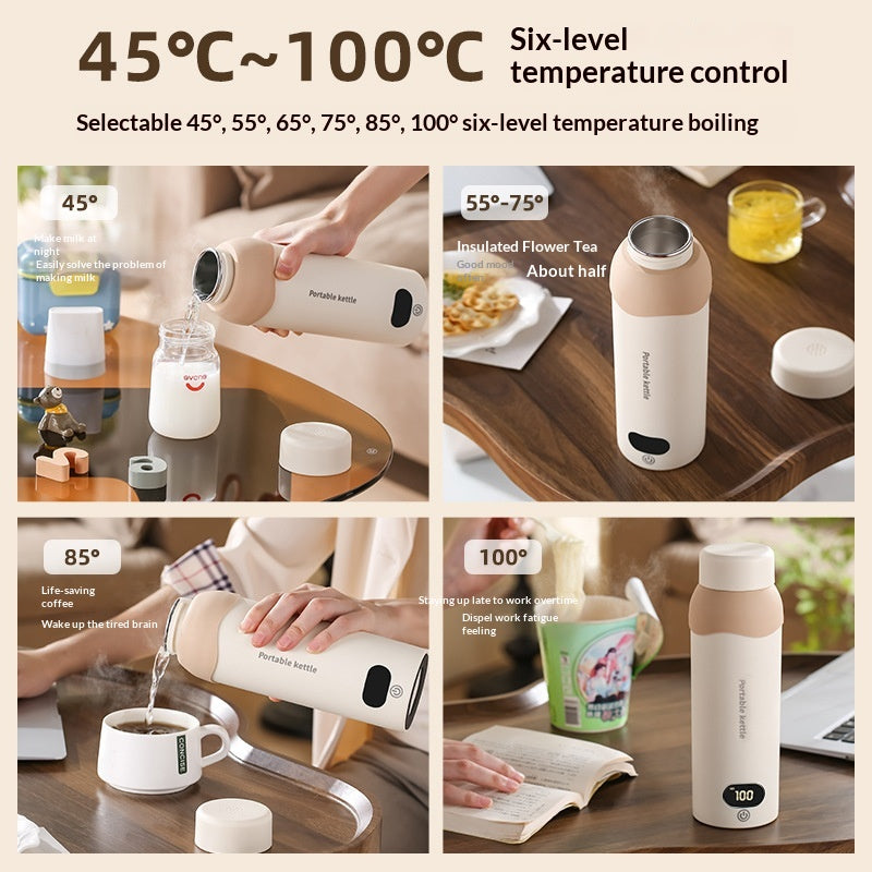 Portable Mini Thermostatic Electric Water Cup For Office And Travel Constant Temperature USB Kettle