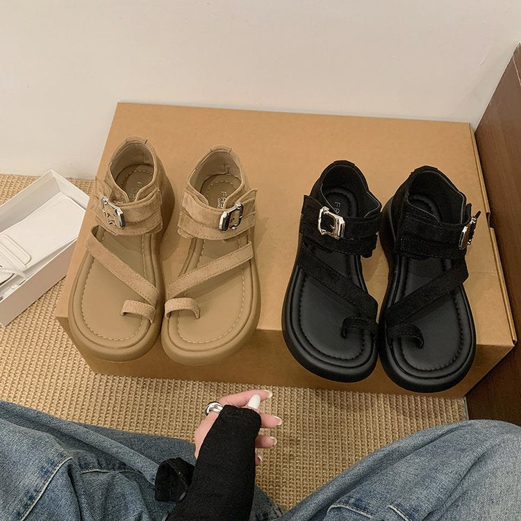 Niche Fashion Retro Thick Soled Roman Sandals For Women's New Fashion Sandals