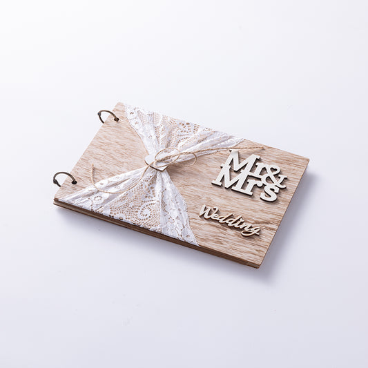 Wooden Gift Frame For Mr. And Mrs. MMRRS Wedding Guest Sign-in Book Wedding Signature Book Editing