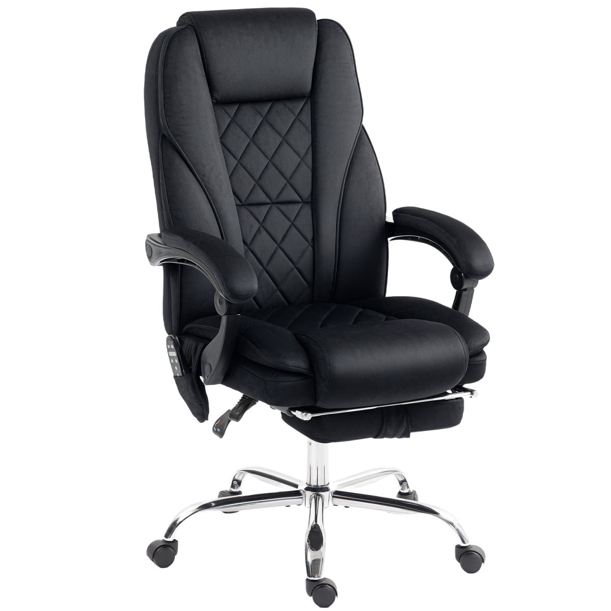 Vinsetto Heated Reclining Massaging Office Desk Chair With Footrest Massage Black