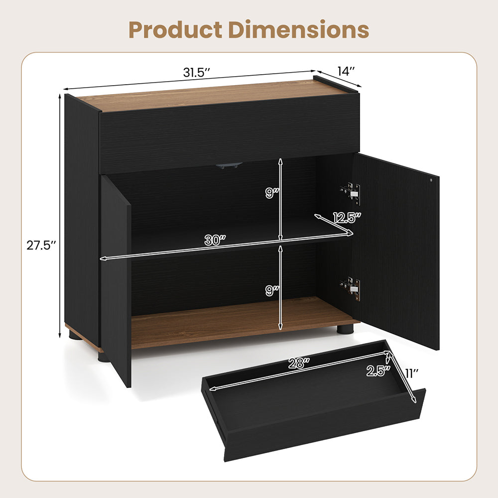 Sideboard Buffet Cabinet With Storage Wooden Kitchen Storage Cabinet  With 2 Anti-toppling Devices For Kitchen, Dining Room And Living Room