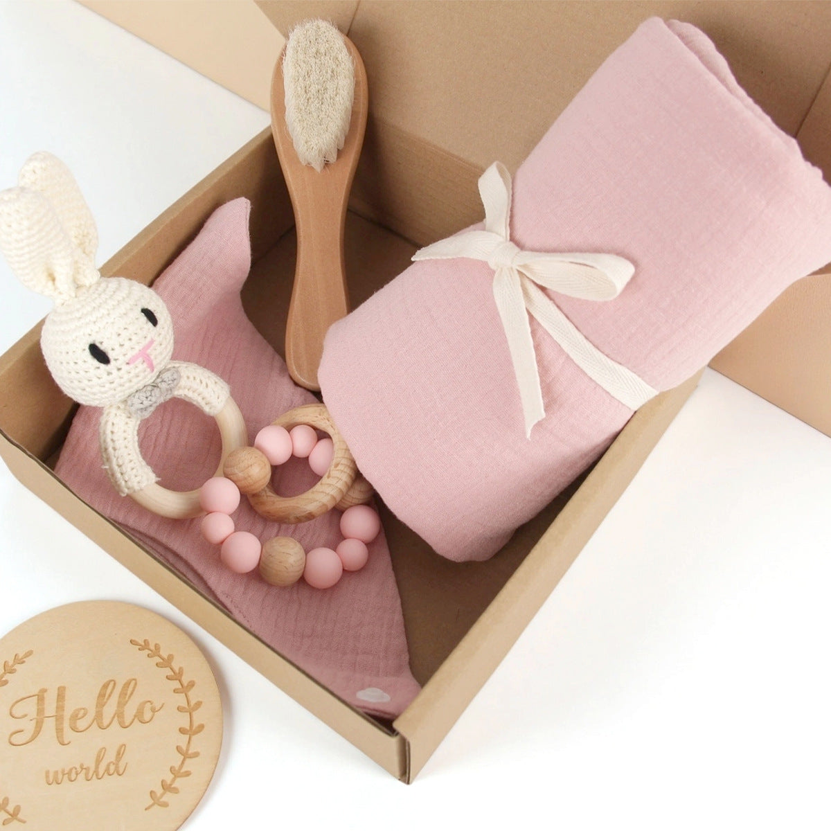 Gift Box Bib Set Creative Silicone Bead Pacifier Clip Party Favors