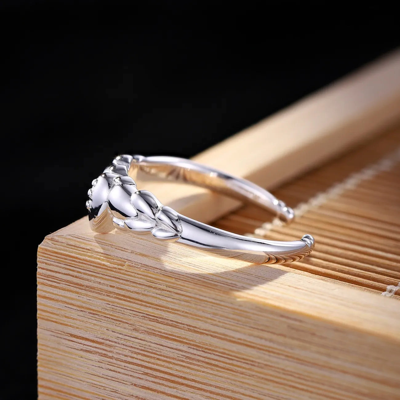 1pcs Wheat Spike Twisted Tiny Crystal Adjustable Open Ring, Minimalist Chinese Elegant Style, For Women Daily Travel Wear & Girlfriend Valentine Birthday Gifts