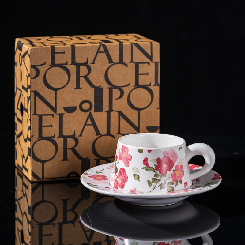 Affordable Luxury Original Iris Flower Ceramic Coffee Cup Gift Set