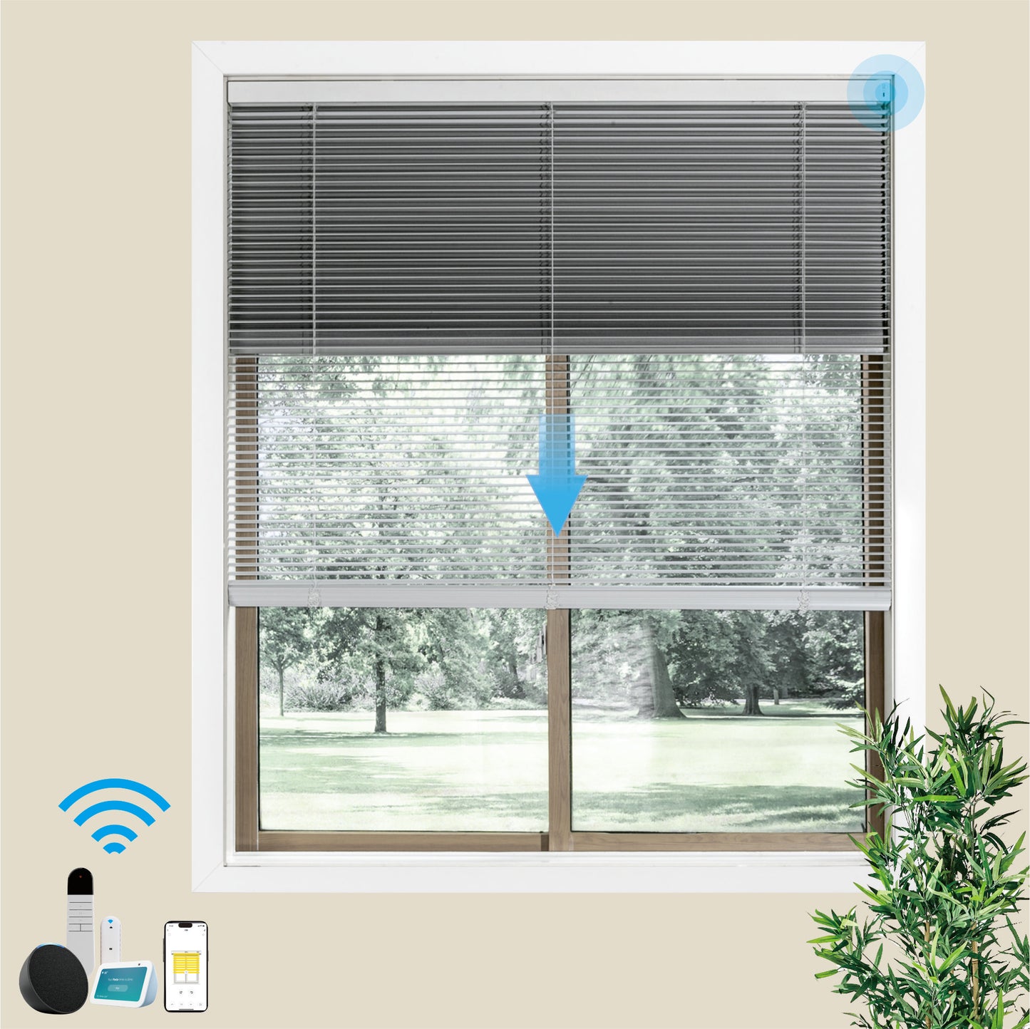 Double Layer Intelligent Electric Curtain System Equipped With 15 Channel Remote Control And Solar Charging Panel Sunshade Curtains Blinds Honeycomb Curtains