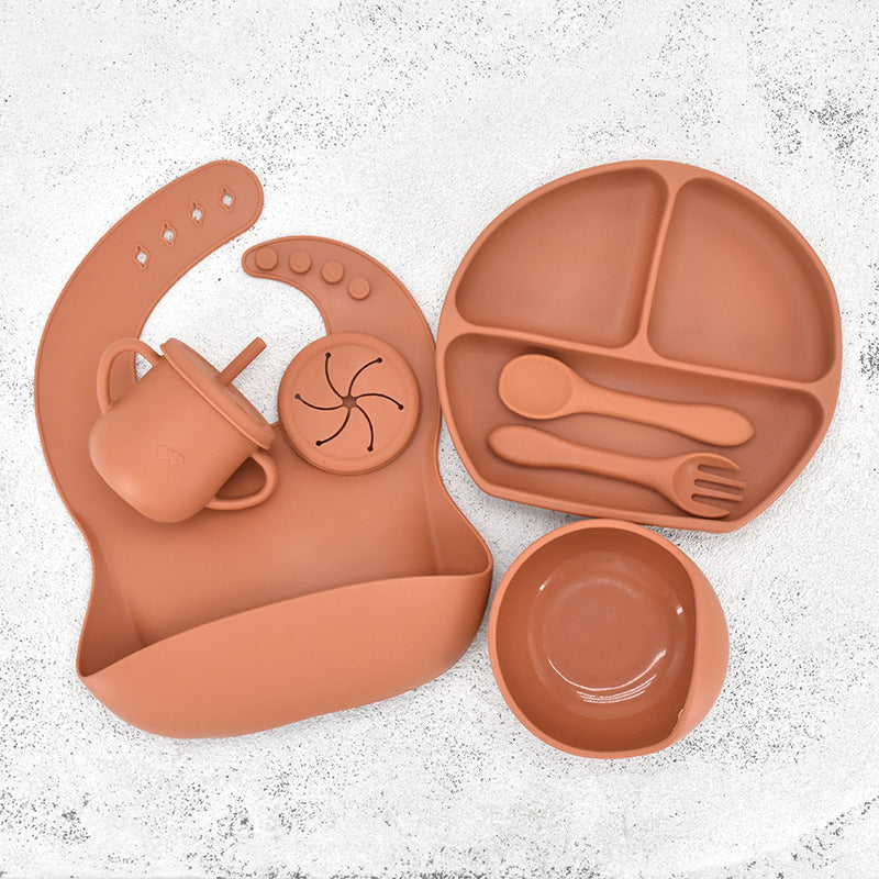 Food Grade Silicone Feeding Cutlery Set Children's Dinner Plate