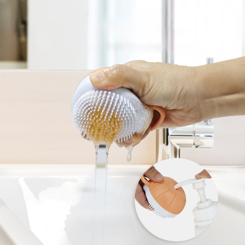 Dog Scrubber For Bath Silicone Comb Massage Pet Grooming Kitten Pet Bath Brush Shampoo Dispenser For Dog Grooming Bathing