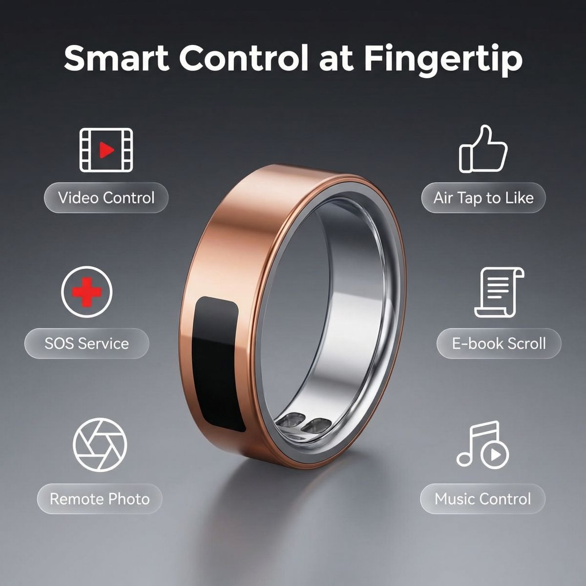 Smart Ring Health Tracker Fitness Ring Heart Rate Blood Oxygen Sleep Monitor Smart Ring For Men Women