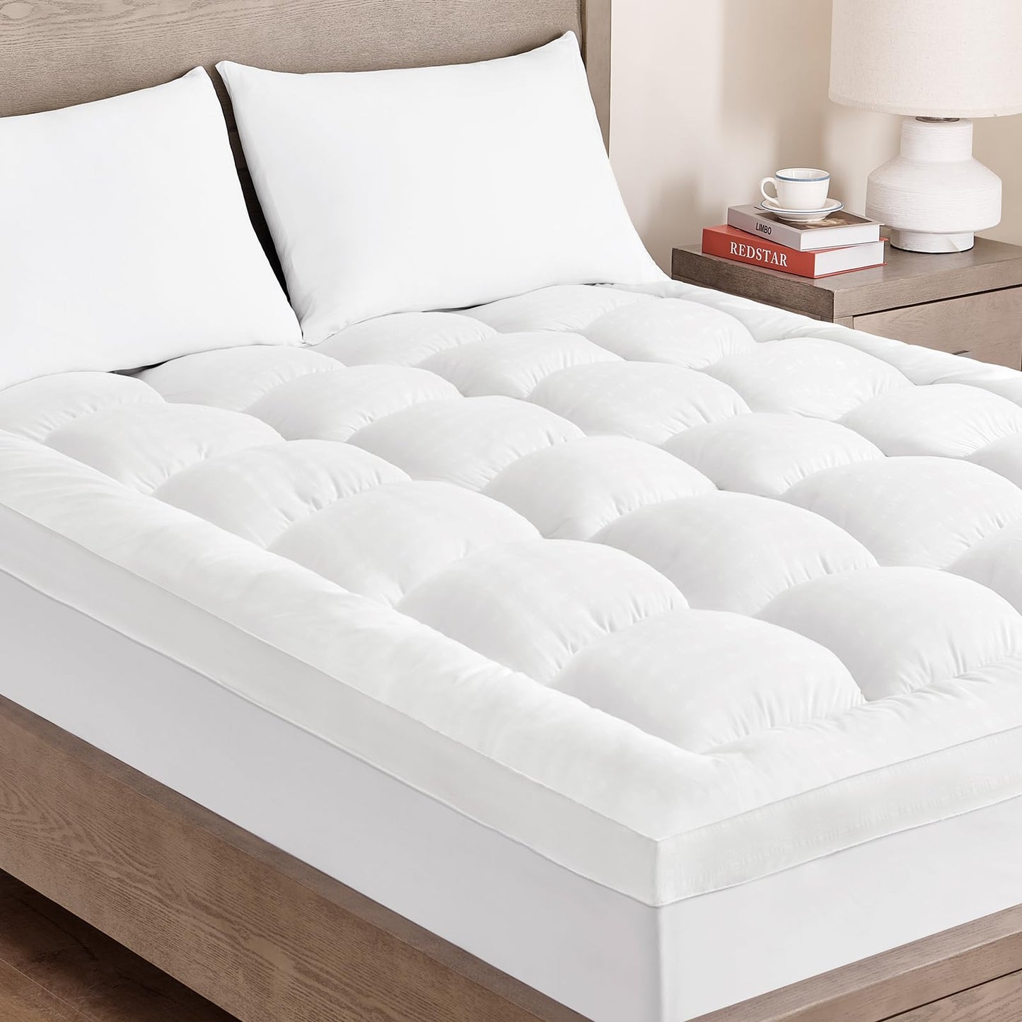 Ultra-Soft Quilted Cooling Mattress Topper Pad, Pillow Top Mattress Topper, Ultra-Soft Quilted Cooling Mattress Protector, Suitable For 8-24 Inch Deep Mattresses, 450G 900G 1200GSM Filling Options
