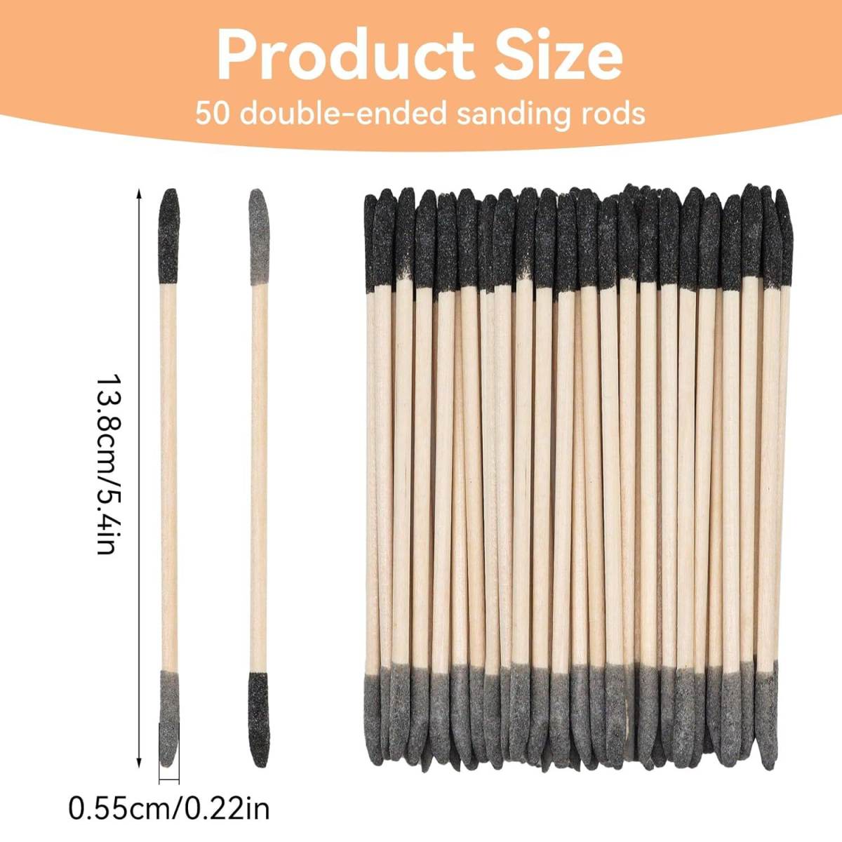 50-piece Double-headed Sanding Sticks For Nail Care And Cleaning