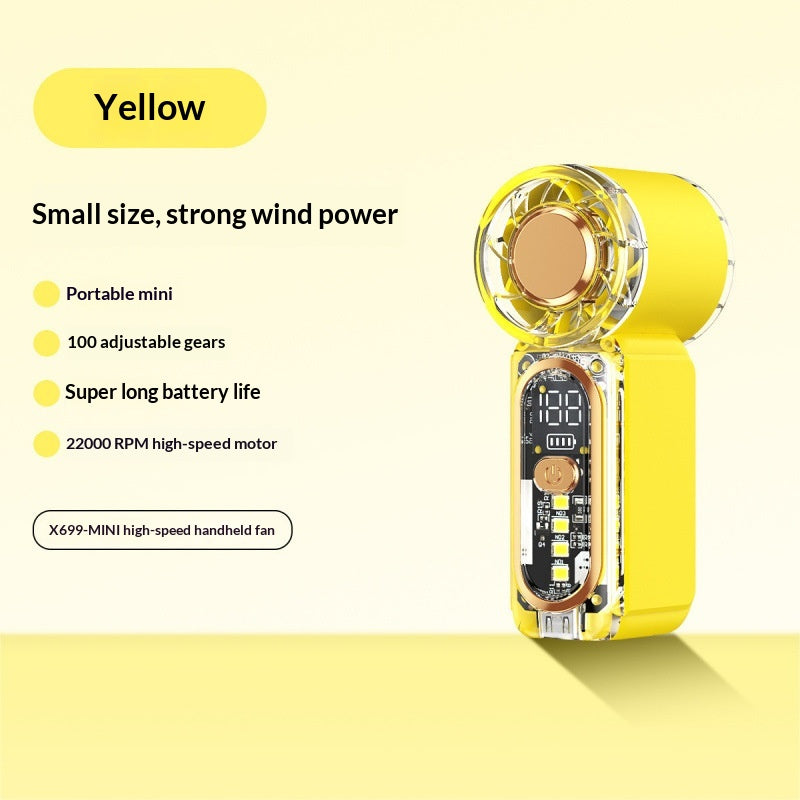 Mini Handheld Fan With USB Charging And Built-in Light