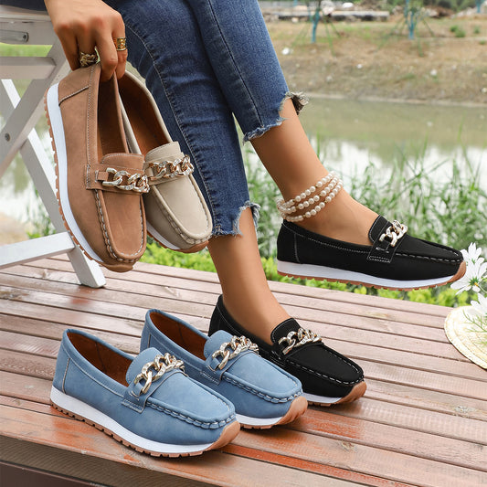 Round-toe Platform Fashion Casual Large-size Loafers For Women