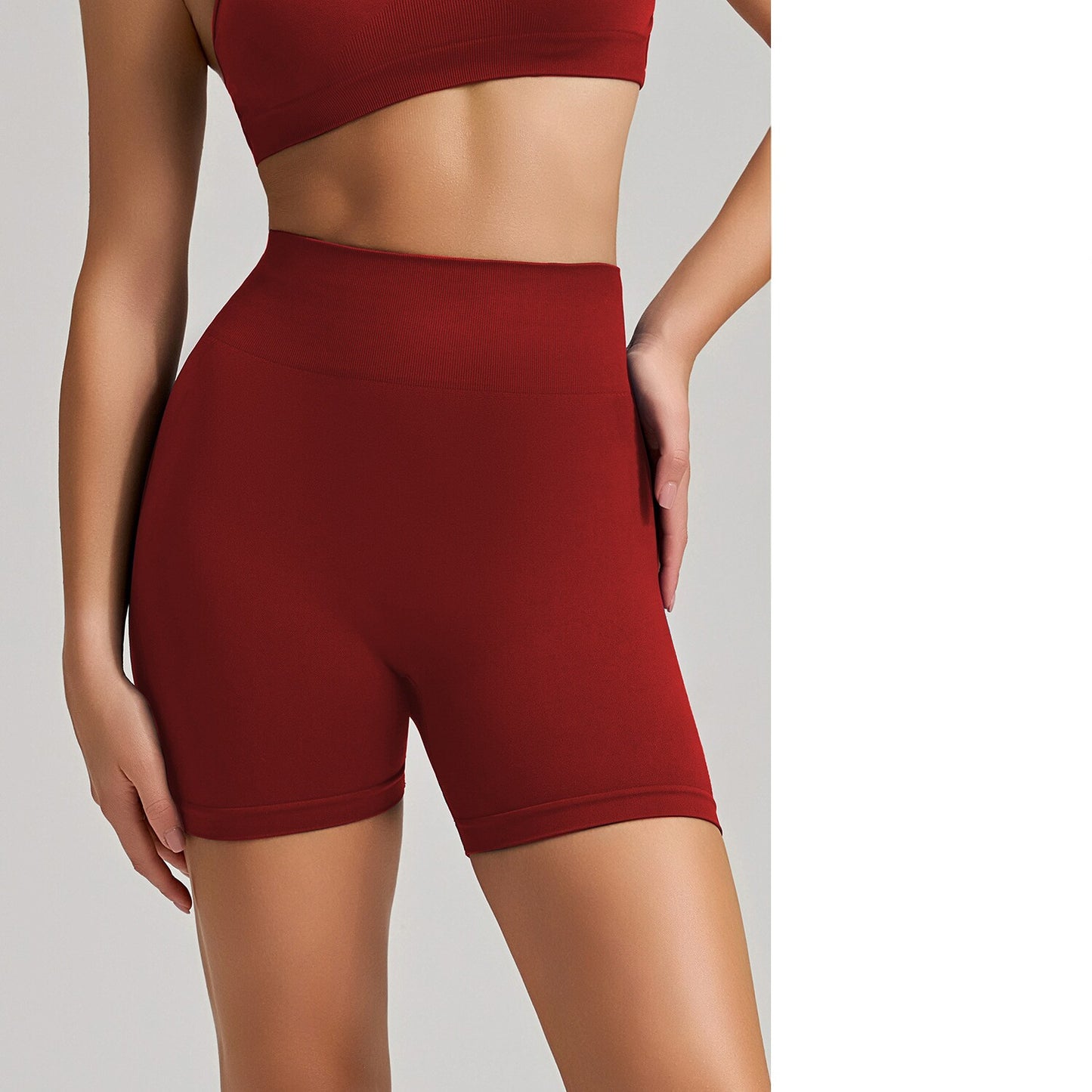 Women's Sexy Hip-Lifting Yoga Shorts, Elastic  Length Running Sports Pants, High-Waisted Tummy Control Fitness Hot Pants & Shorts