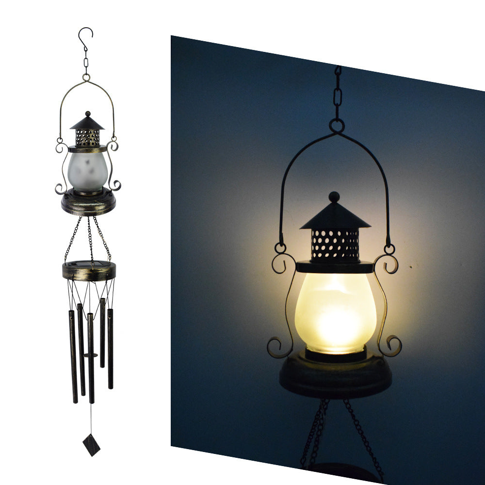 Solar-Powered Wrought-Iron Garden Decorative Night Light Outdoor Courtyard Lamp