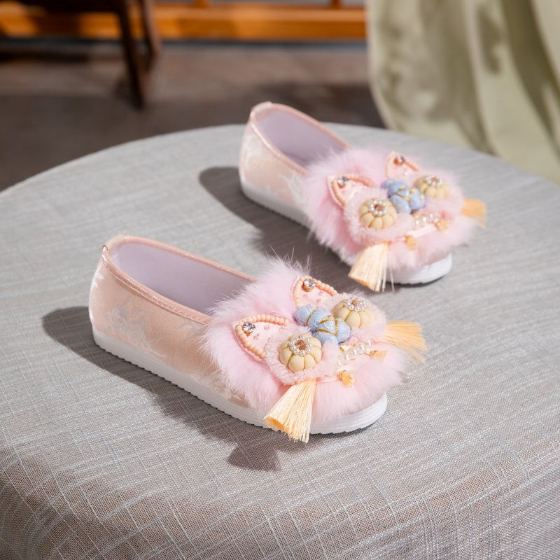 Cute And Interesting Traditional Chinese Lion Dance Handmade New Chinese-style Folk Costume Tiger-head Shoes For Women Of Adult Size, Suitable For Summer 2026, For Home Wear, Outdoor Sandals, Single S