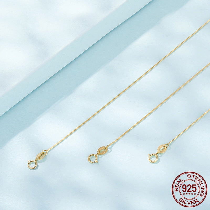 S925 Sterling Silver Plated K Gold Base Necklace