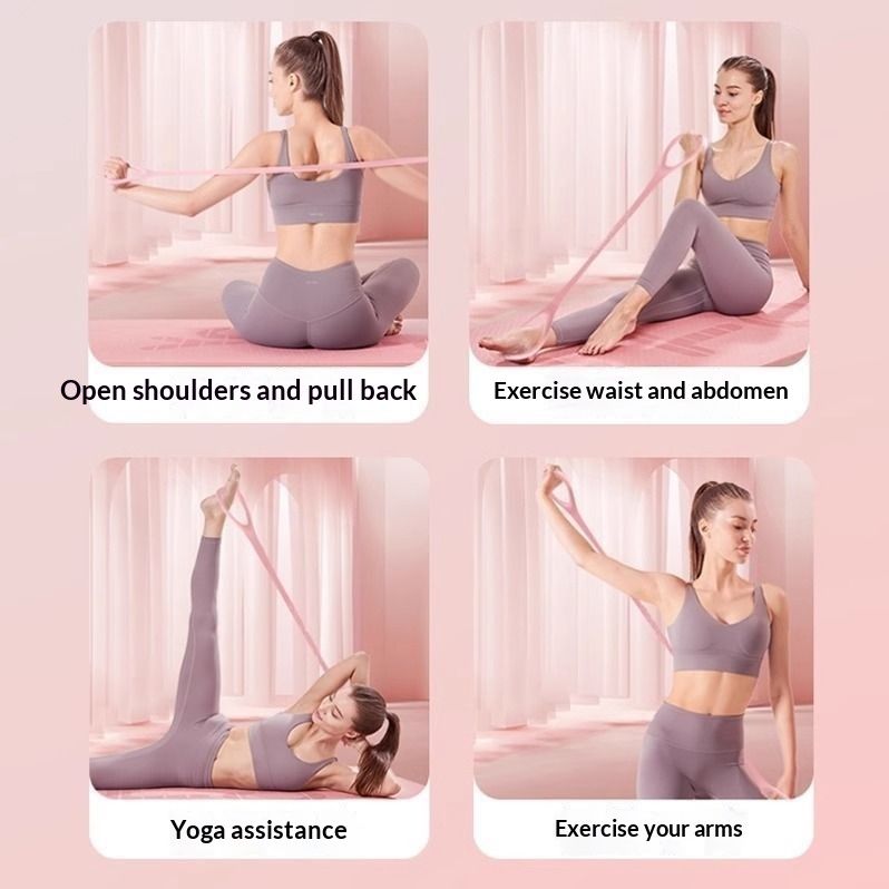 Yoga Back-Opening Training Tool High-Elastic Figure-8 Resistance Band