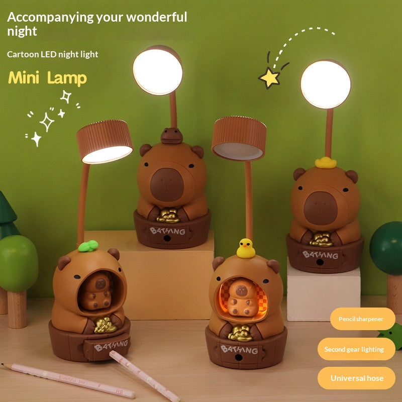 Cartoon Kappy Charging LED Pencil Sharpener Night Light Desk Ornament
