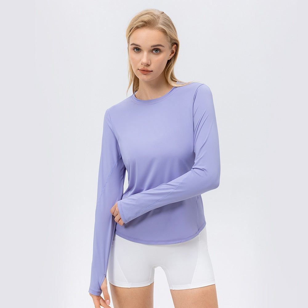 Women's Ice Silk Sun Protection Sports Long Sleeve Running Fitness