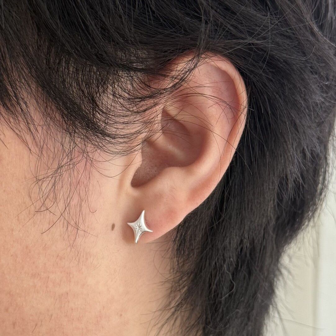 Ins Style Four-pointed Star Stud Earrings, Niche Minimalist Versatile Daily Ear Accessories