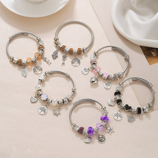 Panjia Fashion Best-Selling Titanium Steel Bracelet Versatile High-End Style Wristband Jewelry