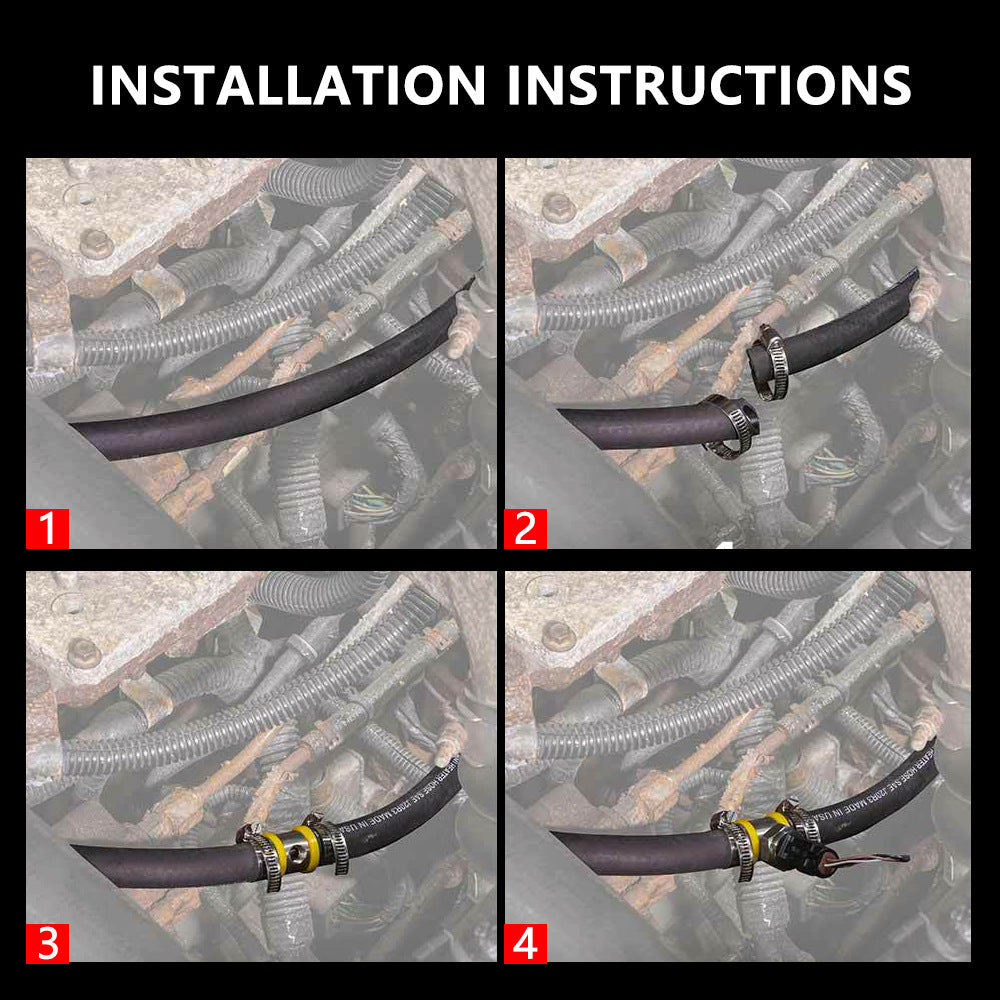 Automotive Modification Accessories Fuel Line Fuel Pressure Gauge Sensor And T Shaped Barb Fitting