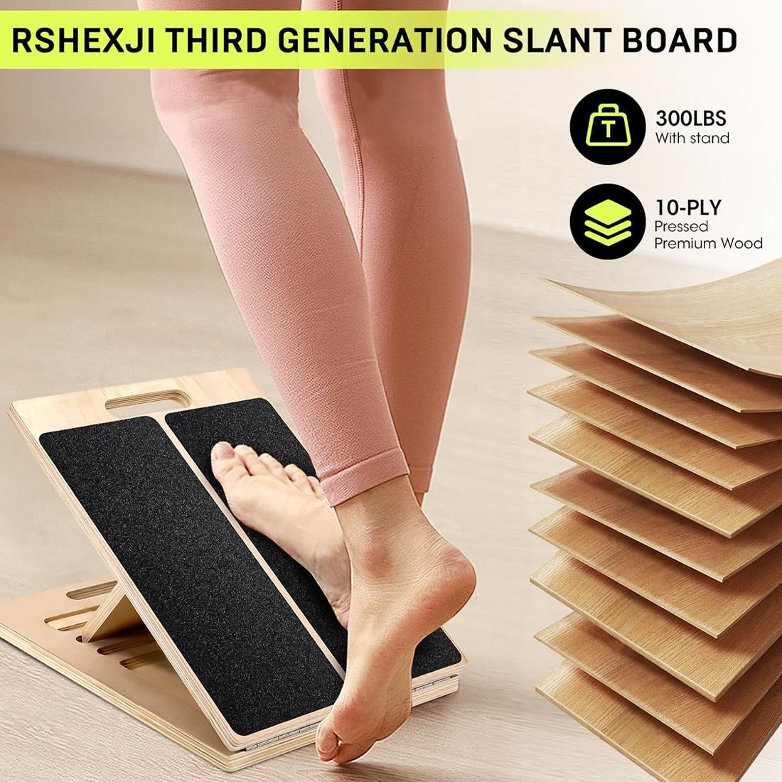 Wooden Slant Board Calf Stretcher Folded For Yoga Workout Calf Incline Board UK