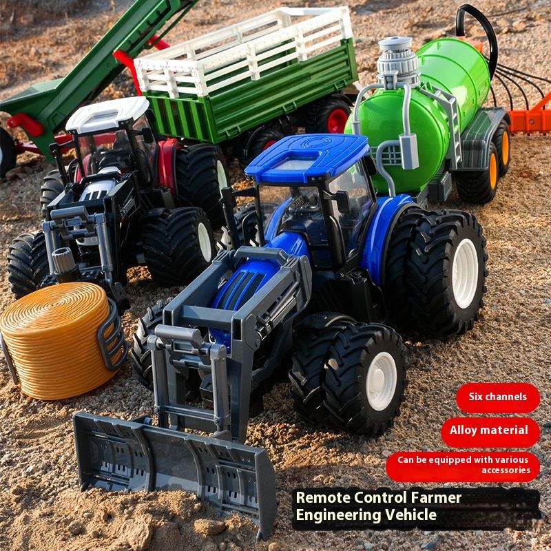 Remote Control Farmer Engineering Vehicle Tractor Fertilization Transport Children's Toys